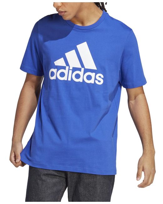 Adidas White Essentials Single Jersey Big Logo Short Sleeve Crewneck T-shirt for men
