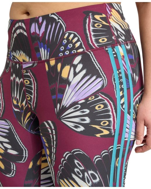 Adidas Multicolor Plus Size High-rise Farm 7/8 leggings Pants