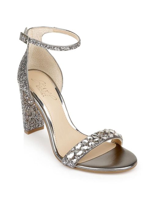 Badgley Mischka Metallic Cleo Embellished Sandal