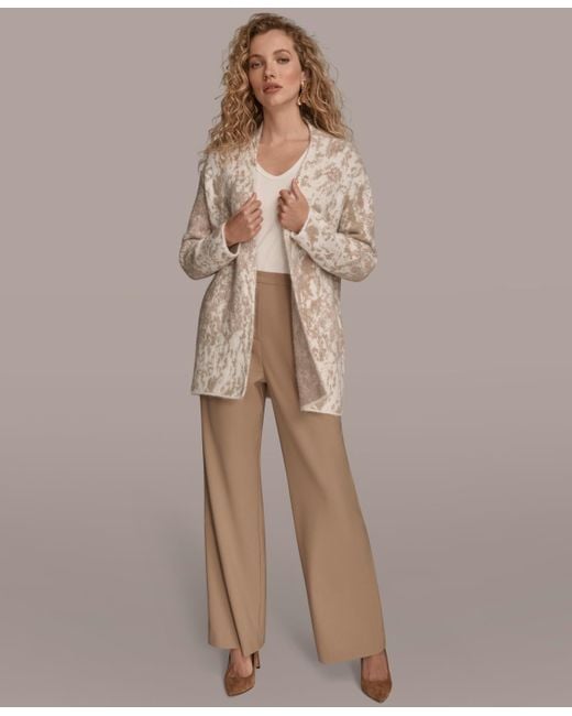Donna Karan Natural Oversized Long Sleeve Cardigan