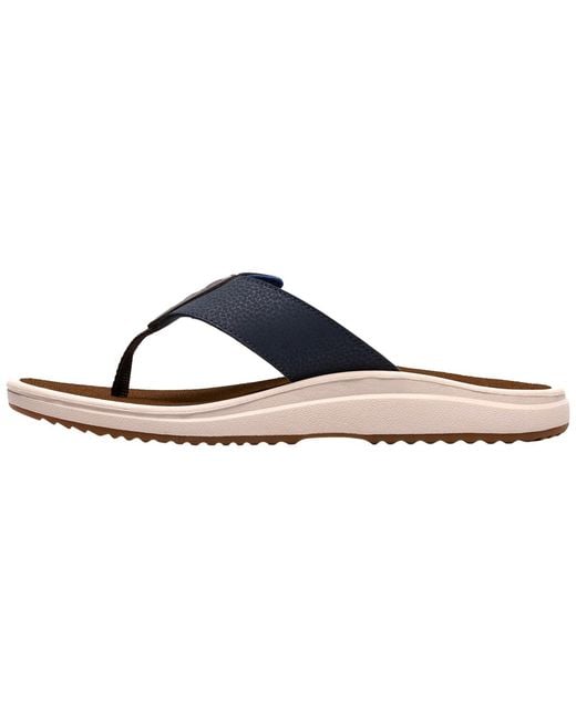 Clarks Blue Cloudsteppers Round Toe Thong Sandals for men
