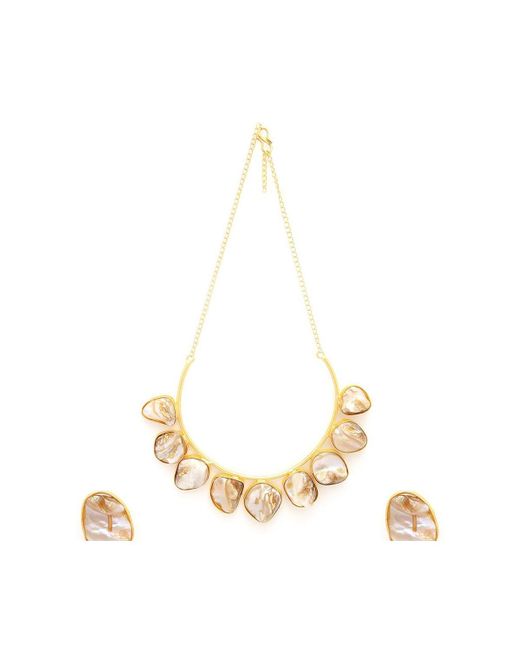 SOH Metallic Abstract-stone Jewellery Set