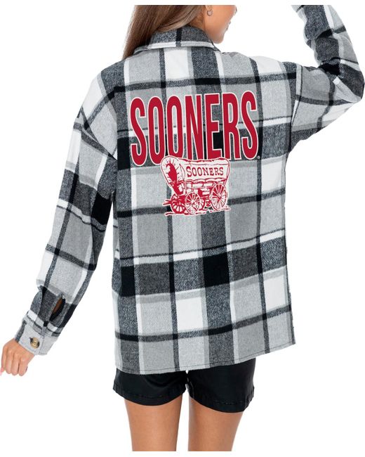 Gameday Couture Gray Oklahoma Sooners End Zone Game Flannel Button-up Shirt