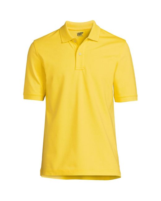 Lands' End Yellow Short Sleeve Comfort-first Mesh Polo Shirt for men