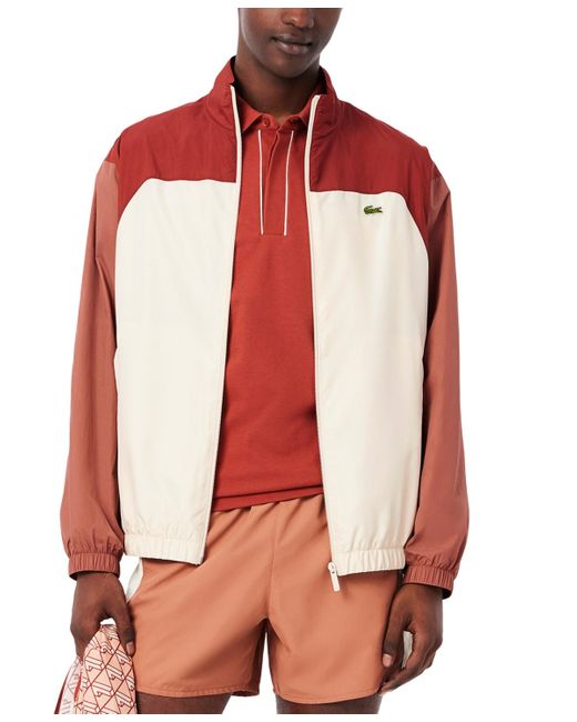 Lacoste Red Relaxed-fit Colorblocked Logo Jacket for men