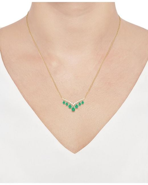 Macy's Metallic Gemstone And Diamond Necklace (1/3 Ct. T.w.