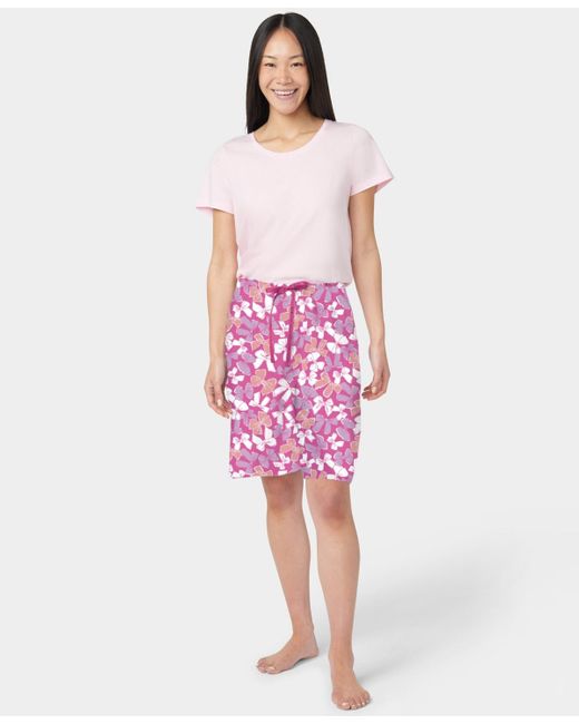 Hue Red It's Raining Bows Printed Bermuda Pajama Shorts