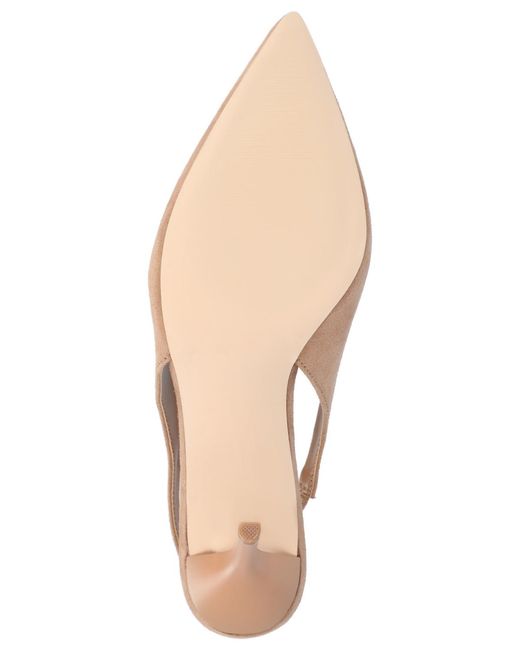 Journee Collection Natural Elenney Pointed Toe Slingback Pumps