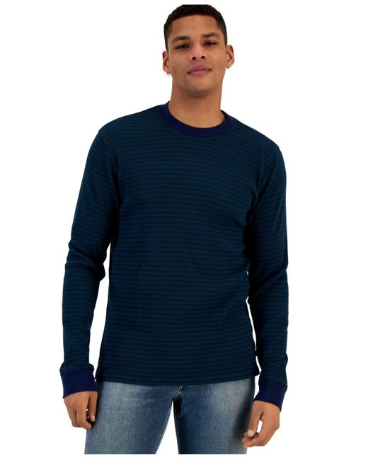 Levi's Waffle Knit Thermal Long Sleeve T-shirt in Blue for Men | Lyst