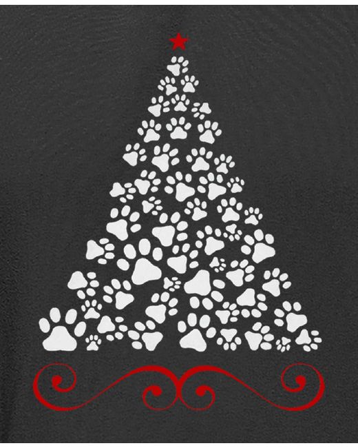 LA Pop Art Black Paw Christmas Tree Word Art Hooded Sweatshirt for men