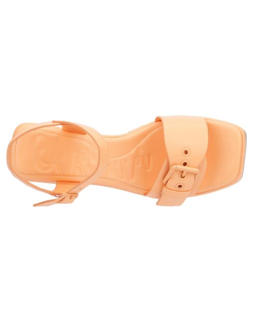 Olivia Miller Orange Slay Platform Heel Sandal