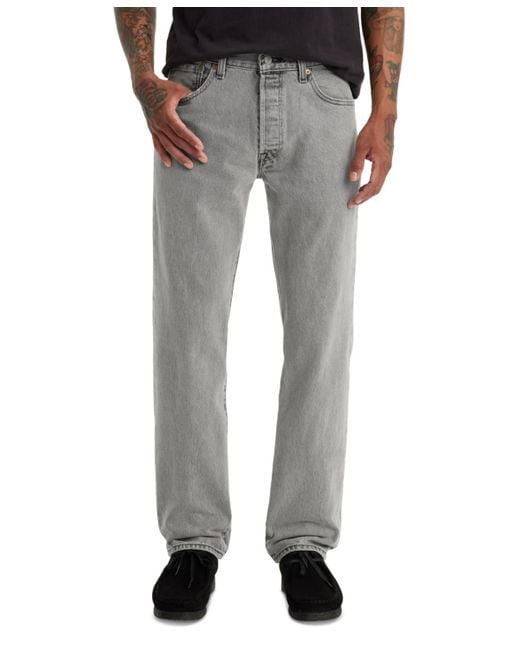 Levi s 501 Original Fit Button Fly Non stretch Jeans in Gray for Men Lyst
