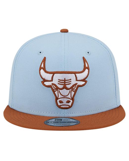 KTZ Blue /brown Chicago Bulls 2-tone Color Pack 9fifty Snapback Hat for men