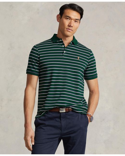 Polo Ralph Lauren Custom Slim Fit Striped Soft Cotton Polo Shirt in