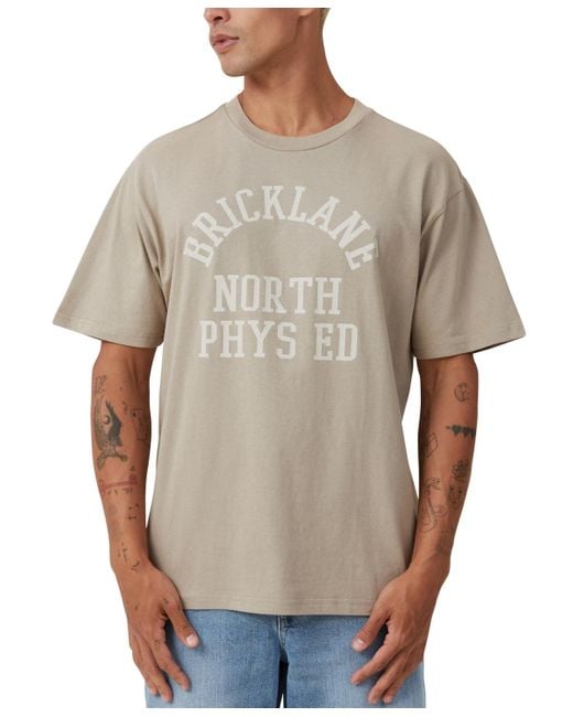 Cotton On Gray Loose Fit College T-shirt for men