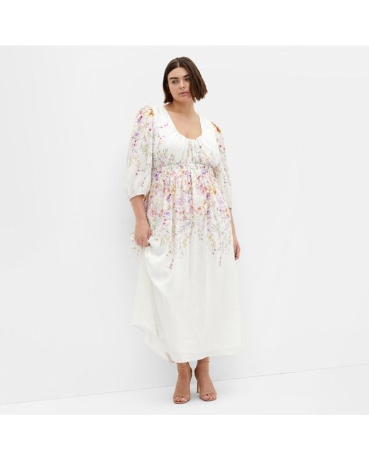 City Chic White Plus Size Keyla Print Maxi Dress