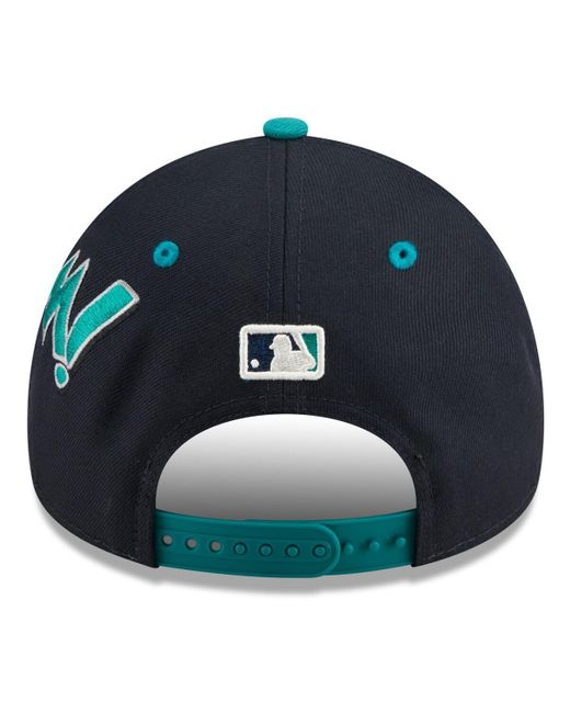 KTZ Blue Navy/teal Seattle Mariners 2025 Mlb Diamond Hero Edition A-frame 9forty Adjustable Hat for men