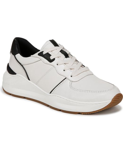 Naturalizer White Blossom Round Toe Lace Up Wedge Sneakers