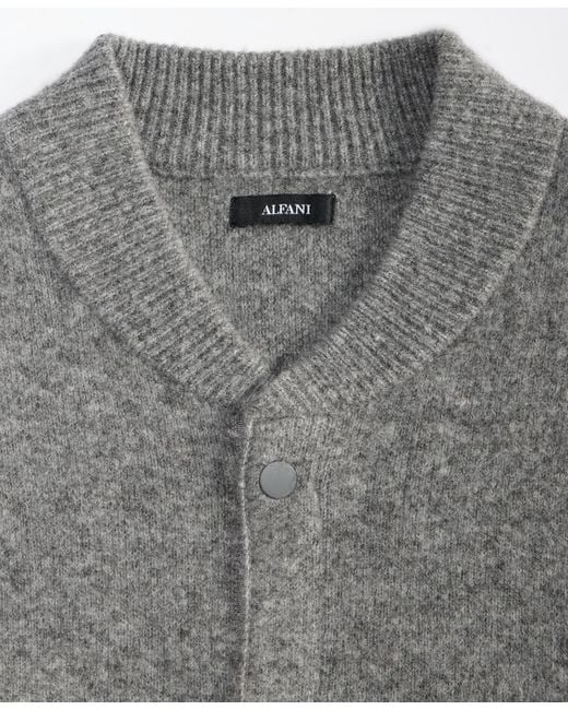 Alfani Gray Elevated Sweater Bomber for men