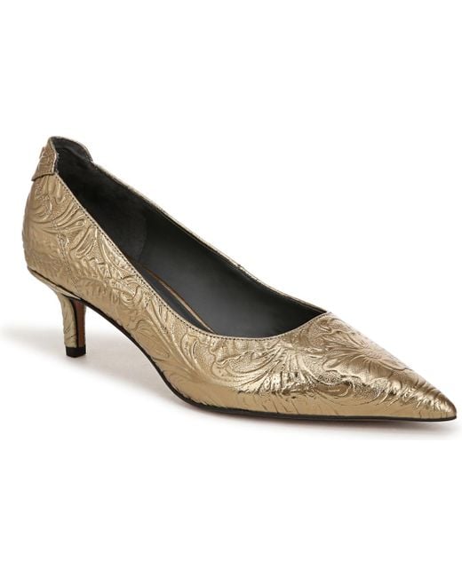 Franco Sarto Kalsa Kitten Heel Pointed Toe Dress Pumps in Metallic | Lyst