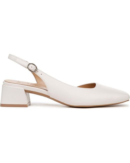 Naturalizer White Jayla Mid-heel Square Toe Slingback Pumps