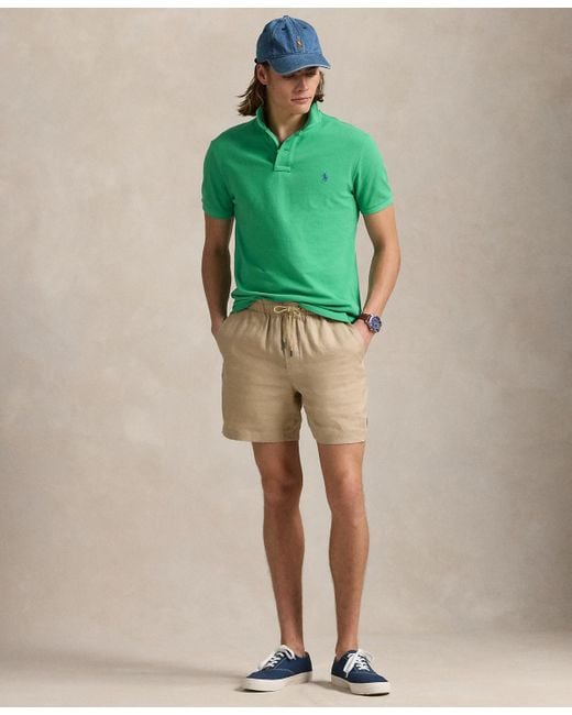 Polo Ralph Lauren Green Custom Slim Fit Mesh Polo for men