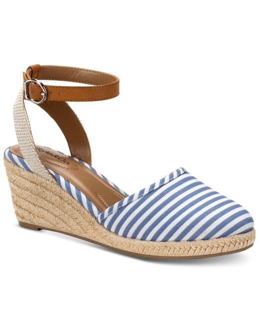 Style & Co. Blue Mailena Wedge Espadrille Sandals