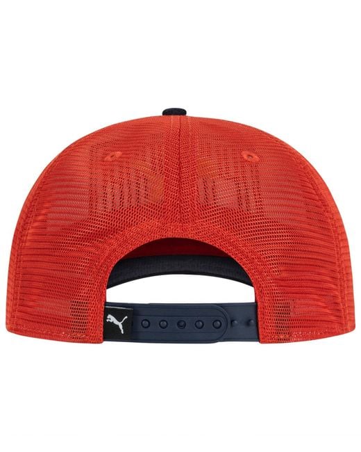 PUMA Red Colorblock Snapback Trucker Cap for men
