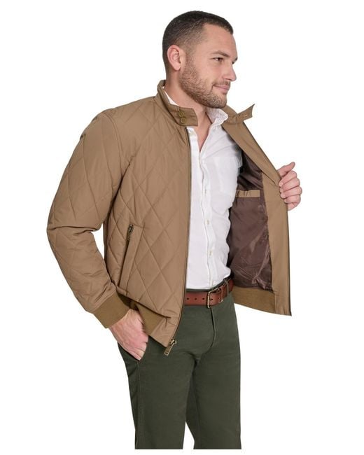 Dockers Brown Quilted Bomber Jacket for men
