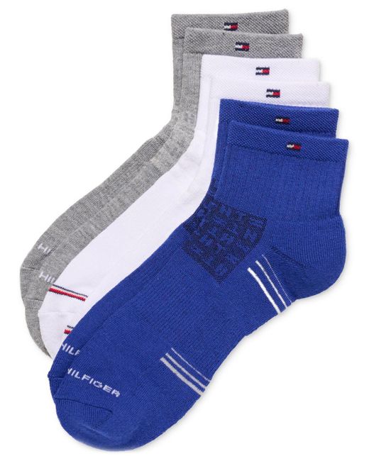 Tommy Hilfiger Blue Cushioned Quarter Length Socks for men