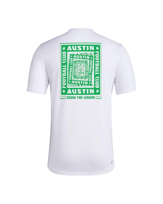 Adidas White Austin Fc Local Wrap T-shirt for men