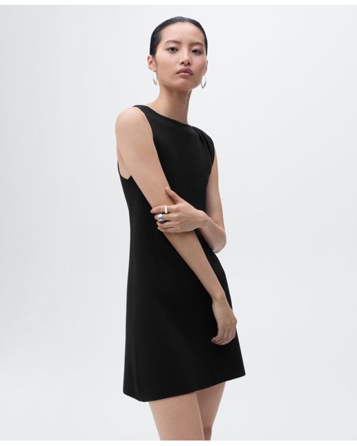 Mango Black Asymmetrical Knitted Dress