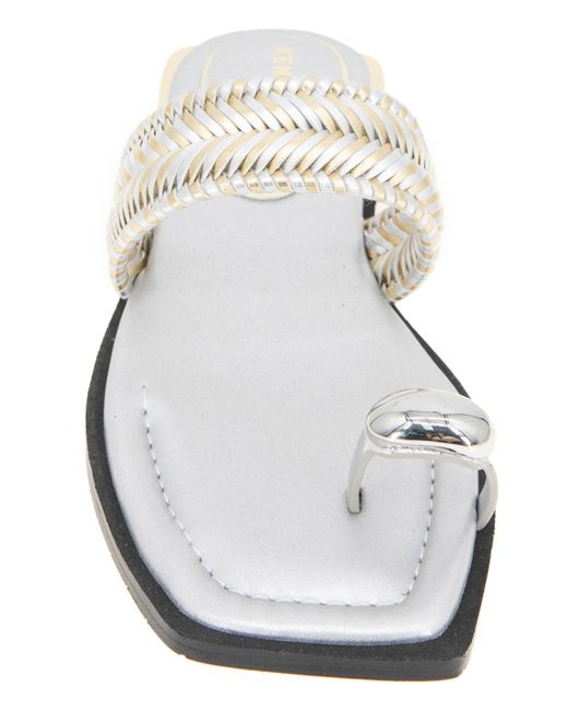 Kenneth Cole White Andarna Flat Sandals
