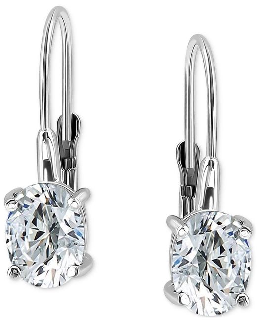 Giani Bernini Metallic Oval Cubic Zirconia Leverback Earrings