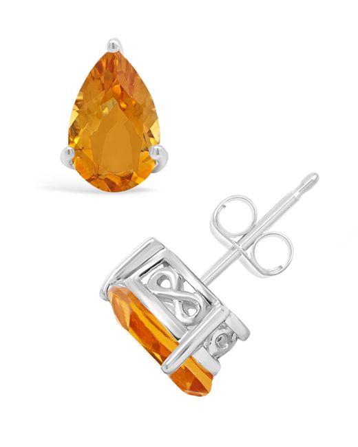 Macy's Metallic Pear-shape Gemstone Stud Earrings