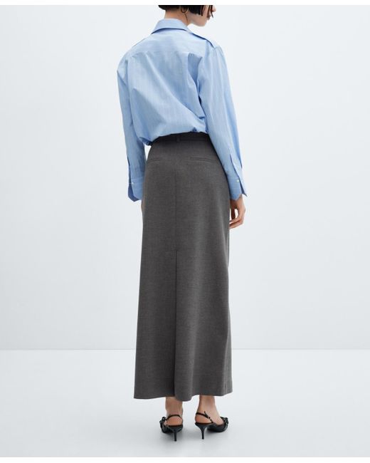 Mango Gray Slit Long Skirt