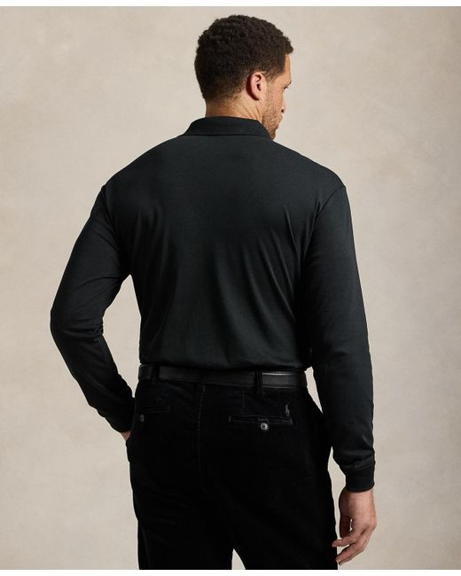 Polo Ralph Lauren Black Classic Fit Soft Cotton Long - Sleeve Polo Shirt for men