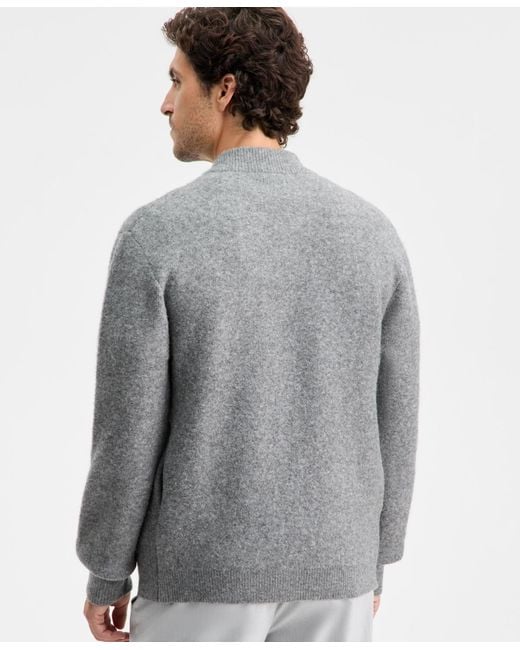 Alfani Gray Elevated Sweater Bomber for men