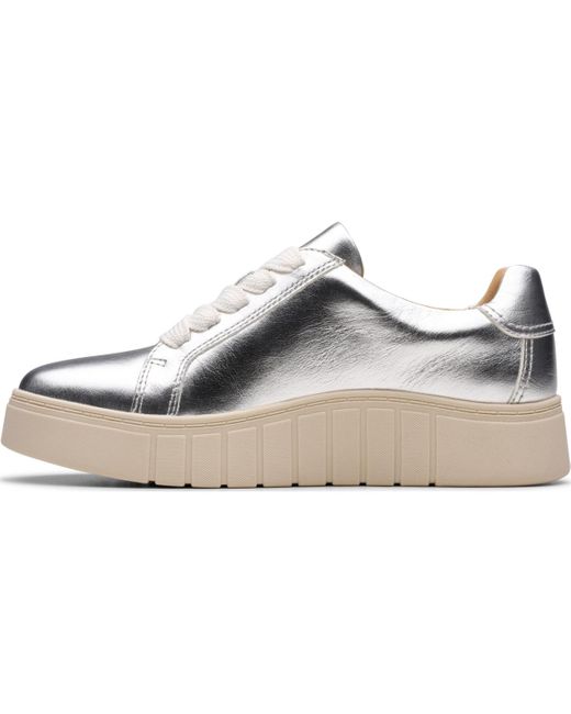 Clarks White Mykah Joy Round Toe Sneakers