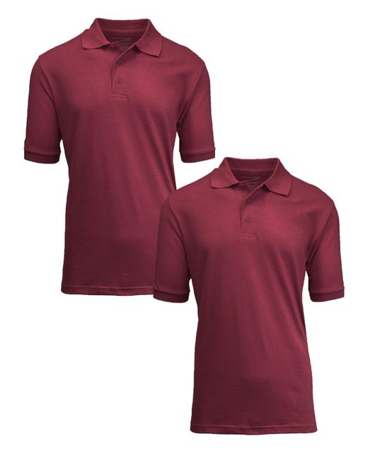 Galaxy By Harvic Short Sleeve Pique Polo Shirt in Red for Men | Lyst