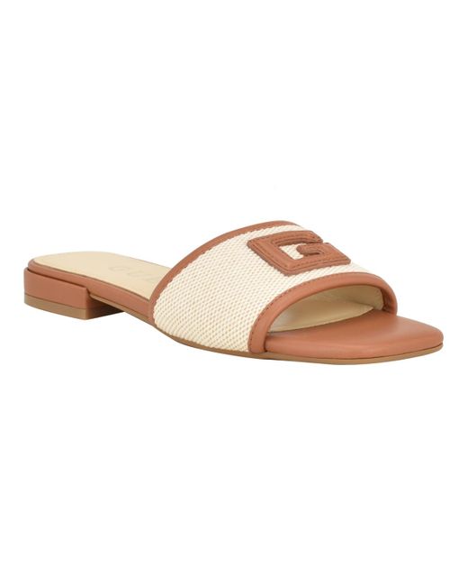 Guess Tampa Slide-on Sandals in Brown | Lyst