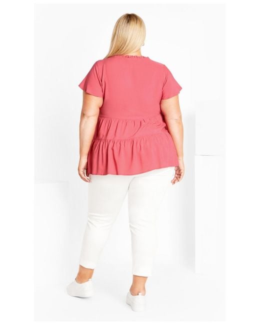 Avenue Pink Plus Size Lani Top