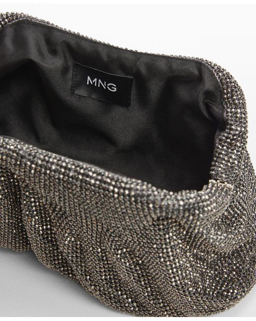 Mango Gray Crystal Clutch Bag