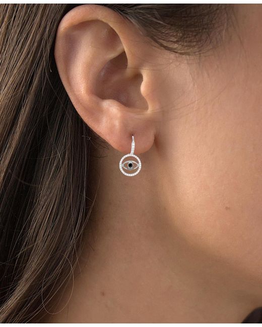 Macy's White Spinel And Zirconia huggie Earrings (1/10 Ct. T.w. Black Spinel And Cubic Zirconia 3/4 Ct. T.w.