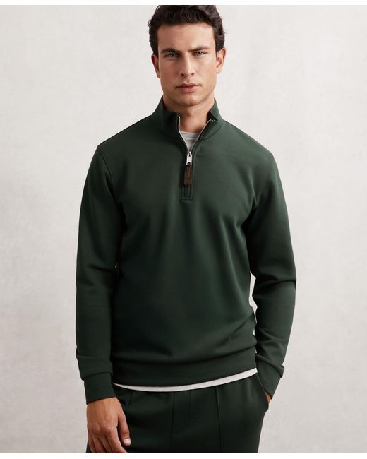 Reiss Black Interlock Zip-through Overshirt for men