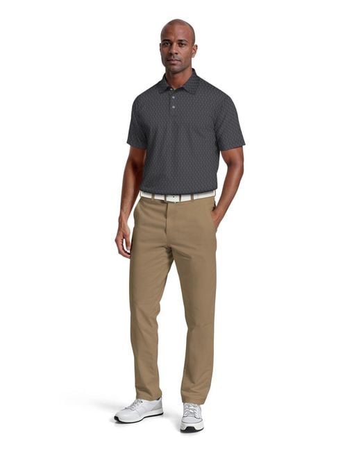 PGA TOUR Gray All-over Micro Jacquard Short-sleeve Golf Polo Shirt for men