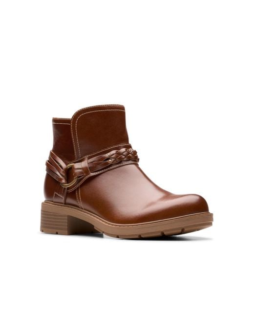 Clarks Hearth Kaylie Stivaletto Donna – Pelle Marrone Chiaro, Tacco Comodo, 37.5 EU - 4