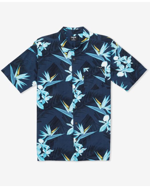 Hurley Blue Rincon Short Sleeve Shirt for men