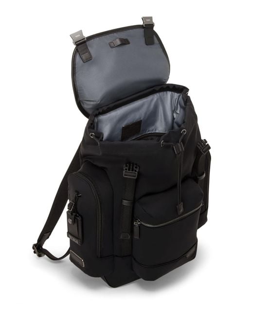 Tumi Black Harrison Griffen Flap Backpack for men
