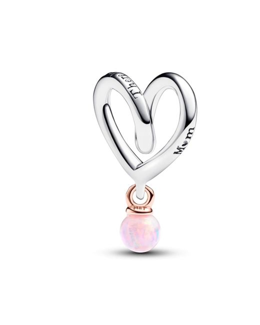 Pandora White Two-tone Wrapped Heart Charm